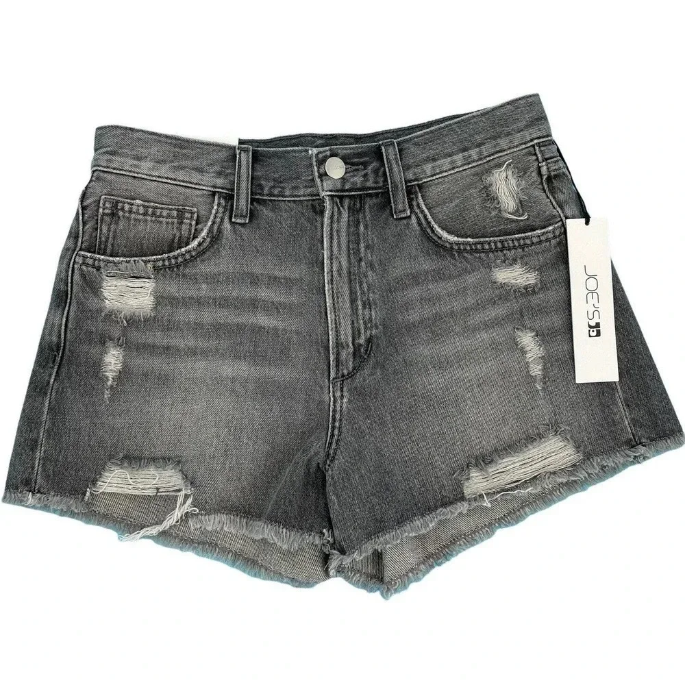 Joe's Jeans High rise Denim Gray Shorts Size 26 Distressed Emmy 3